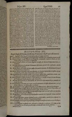 Disputatio XVI. De privilegiis Abbatum, & aliorum Prælatorum Episcopis inferiorum.
