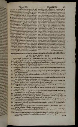 Disputatio XVI. De privilegiis Abbatum, & aliorum Prælatorum Episcopis inferiorum.