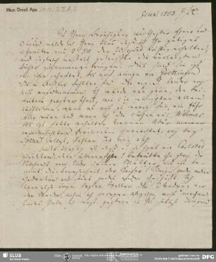 Eigenh. Brief von Carl Friedrich Ernst Frommann an August Wilhelm von Schlegel, Jena, 07.10.1808