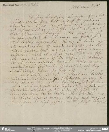 Eigenh. Brief von Carl Friedrich Ernst Frommann an August Wilhelm von Schlegel, Jena, 07.10.1808