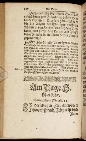 Am Tage S. Matthiæ.