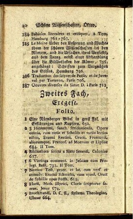 Zweites Fach, Exegese.