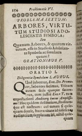 Problema Sextum. Arbores, Virtutum Studiosi Adolescentis Symbola.