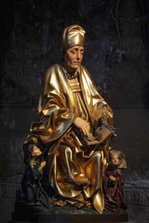 Frankreich. Alsace. Bas Rhin. Thann. Theobaldusmünster. innen. Statue