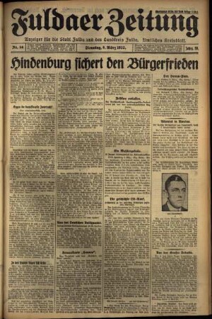 Ausgabe vom Dienstag, den 08. März 1932.
