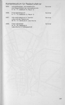 Kontaktstudium für Realschullehrer