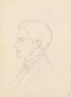 Männliches Portrait im Profil: Perspektivische Ansicht (aus: Skizzenalbum 6)