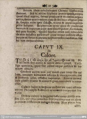 Caput IX. De Calore
