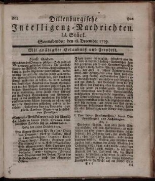 LI. Stück. Sonnabends: den 18. December 1779.