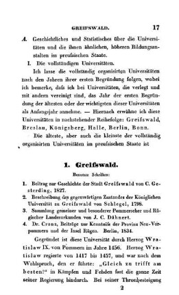 I. Die vollständigen Universitäten.