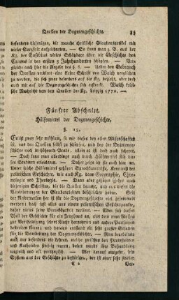35-39, Fünfter Abschnitt. Hülfsmittel der Dogmengeschichte