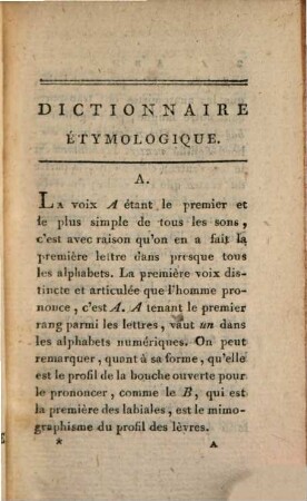 Dictionnaire Étymologique De La Langue Française : A L'Usage De LA Jeunesse, 1. A - G