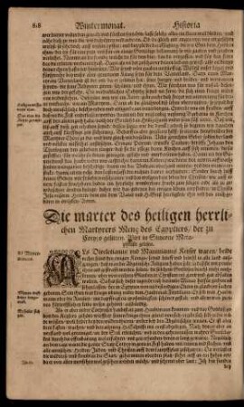 Die marter des heiligen herrlichen Martyrers Mene des Egyptiers/ ...