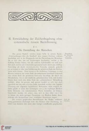 II. Entwickelung der Zeichenbegabung ohne systematische äussere Beeinflussung