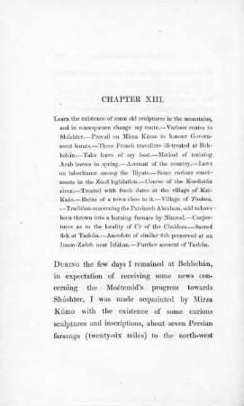 Chapter XIII: Route from Behbehán to Tashún