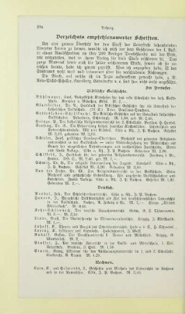 Verzeichnis empfehlenswerter Schriften
