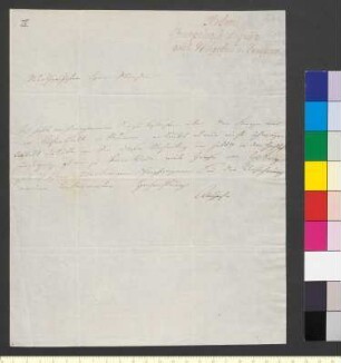 Brief von Hessen-Kassel, Friederike Christiane Auguste Kurprinzessin von an Goethe, Johann Wolfgang von