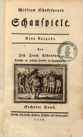 William Shakespear's Schauspiele, Sechster Band