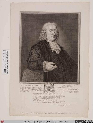 Bildnis Christophorus Saxius (eig. Christoph Gottlieb Sachse)