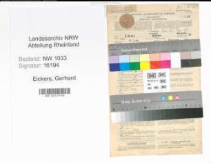 Entnazifizierung Gerhard Eickers , geb. 13.02.1894 (Bautechniker)