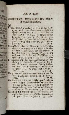 Oekonomische, technologische und Handlungswissenschaften.