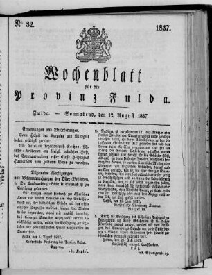 Nr. 32, Ausgabe vom 12. August 1837
