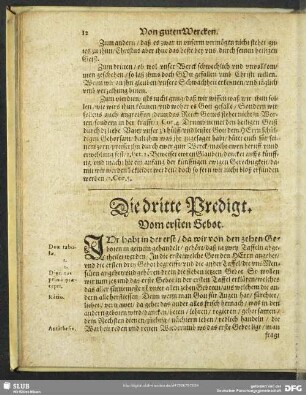 Die dritte Predigt. Vom ersten Gebot