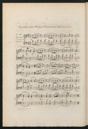 Sonata, with Violin & Violoncello Acc.ts (ad lib.)