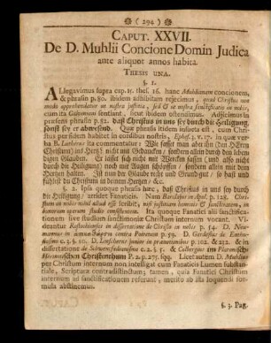 Caput. XXVII. De D. Muhlii Concione Domin Judica ante aliquot annos habita
