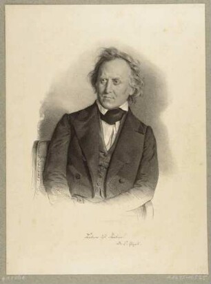 Bildnis des Dresdner Bibliothekars Dr. Ernst Gustav Vogel, Halbfigur, sitzend nach links
