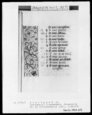 Lateinisch-französisches Stundenbuch — ---, Folio 2 recto - 13 versoTeilbordüre, Folio 5verso
