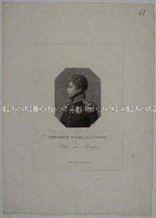 Profilbildnis des Friedrich Wilhelm Ludwig Prinz von Preußen im Uniformrock mit Ordensschmuck