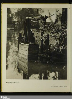 Fischkästen am Wasserweg