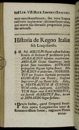 Historia de Regno Italiæ sub Longobardis.