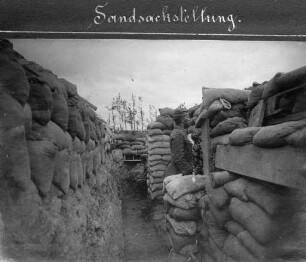 Erster Weltkrieg - "Kriegsansichten aus den Vogesen". "Sandsackstellung"