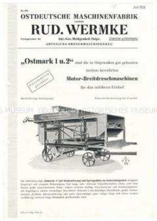 Motor-Breitdreschmaschine "Ostmark 1a"