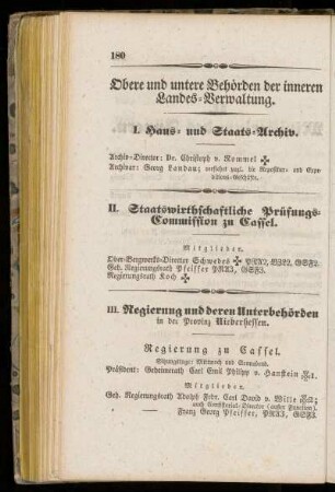 I. Haus= und Staats=Archiv.