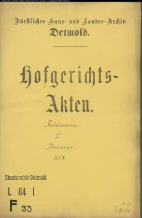 Feldmann, Gerd gegen Simon Philipp Phoenius, Registrator - Schuldforderung