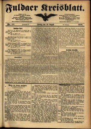 Ausgabe vom Freitag, den 28. August 1908.