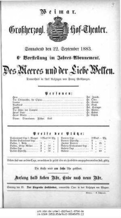 Des Meeres und der Liebe Wellen