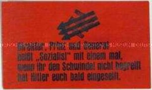 Handzettel der SPD zur Reichstagswahl 1932