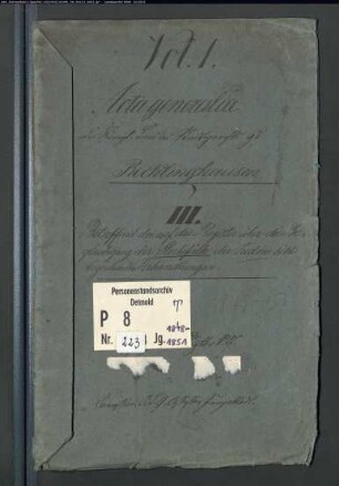 Protokollakten des Land- und Stadtgerichts Recklinghausen (später Kreisgerichtsabteilung II Recklinghausen) mit den Orten Ahsen, Datteln, Horneburg, Recklinghausen, Waltrop (Juden T 1848-1851)