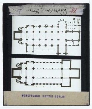 Paderborn, Dom : Grundrisse, Meinwerkbau u. heut. Dom