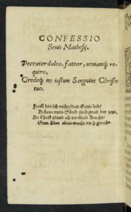 Confessio Senis Mathesii.