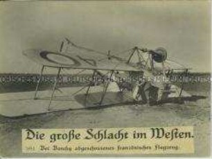 Abgeschossener französischer Doppeldecker bei Bonchy