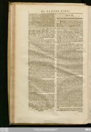 Cap. II. De Canone Fidei status primae Controversiae.