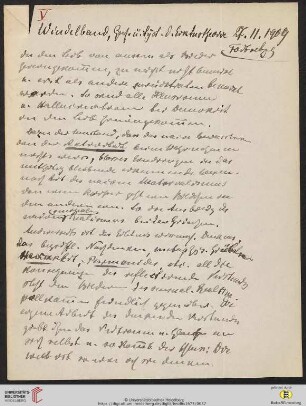 Vorlesung V (27.11.1909)