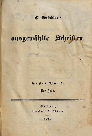 Der Jude : deutsches Sittengemälde aus der ersten Hälfte des fünfzehnten Jahrhunderts, 1
