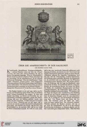 35: Über die "Handschrift" in der Baukunst
