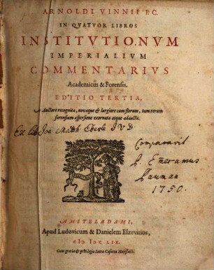 In quatuor libros Institutionum imperialium commentarius